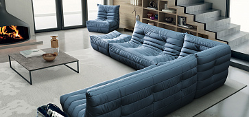 Диваны в интерьере гостиной-28, Элитный диван ДеФранс из экокожи